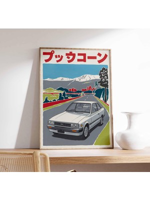 Ninastore Retro Japon Araba Posteri Japon Araba Baskısı Retro Japon Posteri Japon Duvar Sanatı Oryantal Sanat