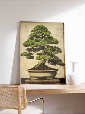Ninastore Bonsai Ağacı Posteri Japon Bonsai Baskısı Japon Çiçek Baskısı Geleneksel Japon Duvar Sanatı Oryantal