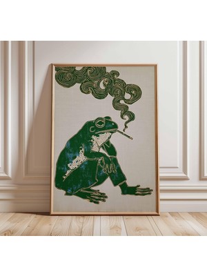 Ninastore Sürreal Kurbağa Sanat Baskısı, Vintage Japon Tarzı Poster, Tuhaf Hayvan Duvar Sanatı, Retro Amfibi I