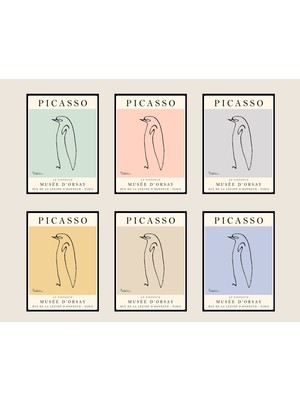 Ninastore Picasso Posteri Çizgi Sanatı Posterleri Penguen Renk Seçin Galeri Kaliteli Sanat Vintage Sanat Minim