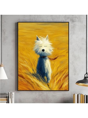 Ninastore Neşeli Köpek Temalı Sanat Baskısı, Renkli Çocuk Odası Dekorasyonu (Dijital Indirme)