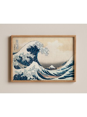 Ninastore Kanagawa Açıklarındaki Büyük Dalga Baskısı, Japon Ahşap Baskı Sanatı, Hokusai Dalga Posteri, Klasik
