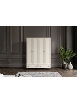 Doressa Zare Moon 4 Kapılı Gardırop