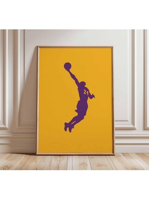 Ninastore Basketbol Posteri | Smaç Duvar Sanatı Baskısı | Modern Spor Silüeti Sanat Eseri | Atlet Sıçrama Şutu