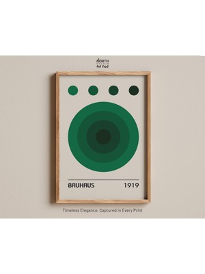 Ninastore Bauhaus Renkleri Yeşil Soyut Baskı Minimalist Yeşil Daireler Sanatı 1919 Geometrik Grafik Retro Degr