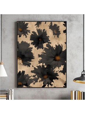 Ninastore Nötr Soyut Çiçek Desenli Duvar Sanatı Japon Esintili Botanik Baskılı Büyük Boy Poster Dijital Indirm