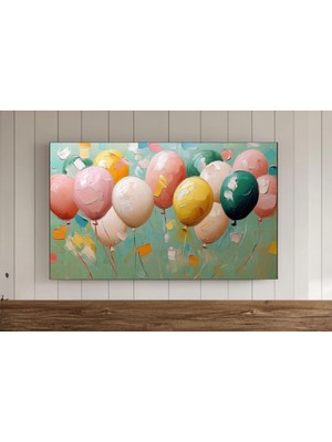 Ninastore Doğum Günü Samsung Çerçeve Tv Duvar Sanatı Mutlu Doğum Günü Yağlı Boya Balonlar Ekran Koruyucu Dijit