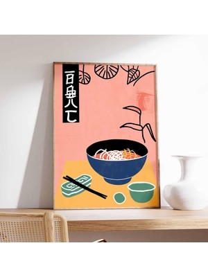 Ninastore Japon Ramen Kasesi Sanat Baskısı Minimalist Asya Mutfağı Duvar Sanatı Posteri Modern Yemek Illüstras