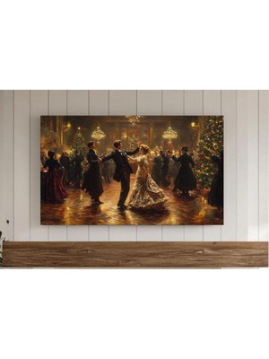 Ninastore Tv Için Çerçeve Sanatı Noel Vintage Viktorya Dönemi Noel Partisi Tablosu Noel Samsung Tv Için Dijita