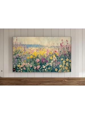 Ninastore Ilkbahar Çiçekleri Çerçeveli Tv Duvar Sanatı Dokulu Renkli Arka Plan Samsung Dijital Indirme Ekran K