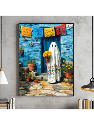 Ninastore Meksika Halk Sanatı Hayalet Baskı Papel Picado Kadife Çiçekleri (Dijital Indirme)