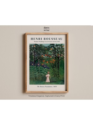 Ninastore Egzotik Bir Ormanda Yürüyen Kadın Baskısı, Henri Rousseau 1905, Orman Baskısı, Yemyeşil Tropikal Bit