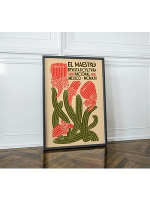 Ninastore Meksika Kaktüsü Vintage Baskı Kaktüs Duvar Sanatı Boho Duvar Dekoru Anneye Hediye Kaktüs Baskısı Mek