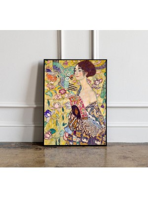 Ninastore Gustav Klimt'in Yelpazeli Kadın Tablosunun Baskısı, Gustav Klimt Duvar Sanatı, Gustav Klimt Posteri,