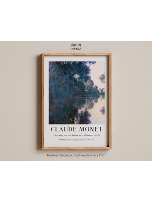 Ninastore Claude Monet'nin Giverny Yakınlarındaki Seine Nehri Kıyısında Bir Sabah Tablosu. Rüya Gibi Nehir Man