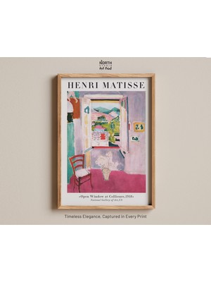 Ninastore Collioure'deki Açık Pencere Baskısı, Henri Matisse Baskısı, Fovist Iç Mekan Resmi, Canlı Renkli Manz