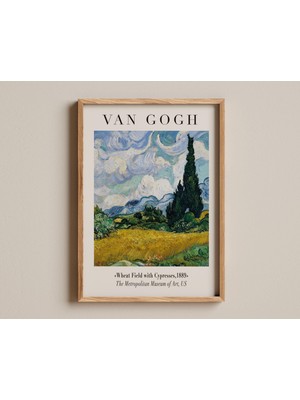 Ninastore Servi Ağaçlı Buğday Tarlası Baskısı, Vincent Van Gogh Manzara Tablosu, Etkileyici Fırça Darbeleriyle
