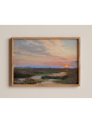 Ninastore Peder Severin Krøyer'den Skagen'de Akşam Günbatımı Tablosu Yumuşak Pastel Ufuk Romantik Deniz Manzar