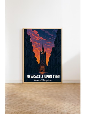 Ninastore Newcastle Upon Tyne Seyahat Posteri Birleşik Krallık Duvar Sanatı Vintage Baskı Newcastle Dekorasyon
