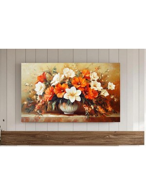 Ninastore Sonbahar Çiçekli Çerçeve Tv Sanatı Koyu ve Hüzünlü Çiçek Tablosu Vintage Sonbahar Çiçekleri Rustik S