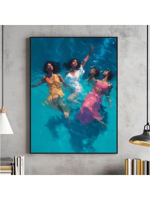 Ninastore Afroamerikalı Dijital Duvar Sanatı Siyah Kadın Yüzme Posteri Siyah Sanat Baskıları Siyah Sanatçılar