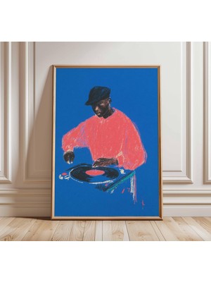 Ninastore Dj Duvar Sanatı Baskısı | Müzik Posteri | Hip Hop Sanat Eseri | Pikap Dj Illüstrasyonu | Modern Pop