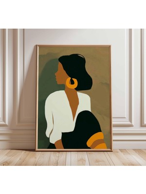 Ninastore Modern Minimalist Kadın Duvar Sanatı Soyut Portre Posteri Çağdaş Moda Illüstrasyon Baskısı Şık Ev De