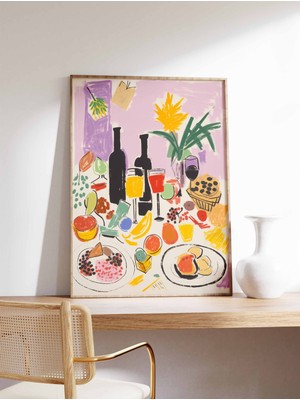 Ninastore Yemek Masası Yemek Baskısı Retro Yemek Sanatı Vintage Mutfak Posteri Mutfak Dekorasyonu Yemek Illüst