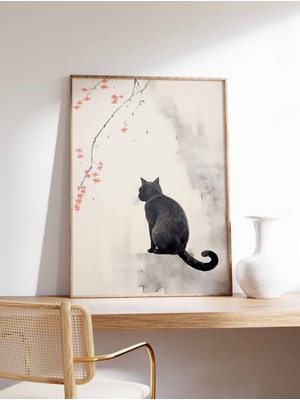 Ninastore Vintage Japon Kedi Posteri Japon Kedi Baskısı Kedi Hediyesi Kedi Severler Için Hediye Hayvan Sanatı