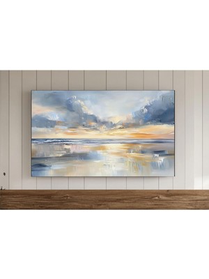 Ninastore Soyut Okyanus Plajı Tablosu Çerçevesi Tv Sanatı Plaj Anında Dijital Indirme Kıyı Yaz Duvar Kağıdı Do