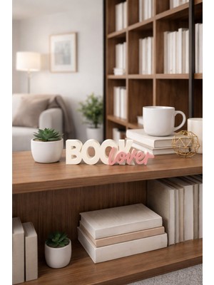 Novatech İnovasyon Book Lover Dekoratif Yazı Objesi Ev Dekorasyonu Kitaplık Dekoru Obje Hediye Alternatifi