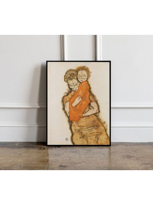 Ninastore Anne ve Kız (1913) Egon Schiele Sanat Baskısı Egon Schiele Reprodüksiyonu Egon Schiele Posteri Schie