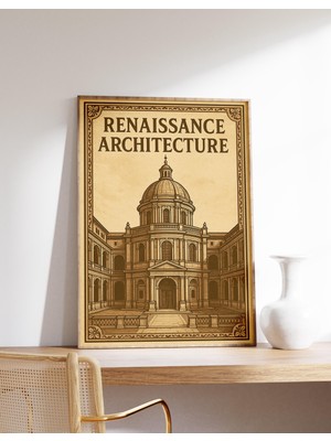 Ninastore Rönesans Mimarisi Baskısı Italyan Kubbesi Posteri Tarihi Italya Duvar Sanatı Klasik Bina Illüstrasyo