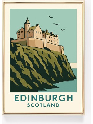 Ninastore Edinburgh Seyahat Posteri Iskoçya Duvar Sanatı Edinburgh Baskısı Vintage Kanvas Iskoçya Dekorasyonu