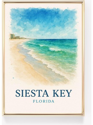 Ninastore Siesta Key Seyahat Posteri Florida Duvar Sanatı Siesta Key Baskısı Vintage Seyahat Kanvası Florida D