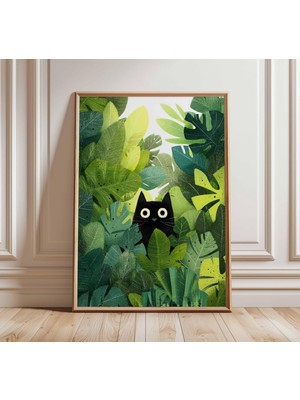 Ninastore Botanik Kedi Posteri Kedi Sanatı Baskısı Hayvan Sanatı Baskısı Duvar Sanatı Dekorasyonu Vintage Sana