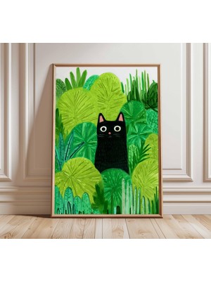 Ninastore Botanik Kedi Posteri Kedi Sanatı Baskısı Hayvan Sanatı Baskısı Duvar Sanatı Dekorasyonu Vintage Sana