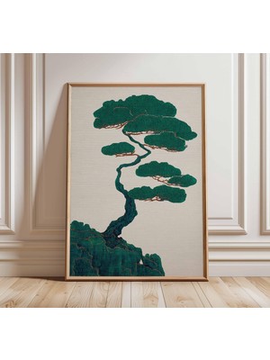 Ninastore Japon Bonsai Ağacı Sanat Baskısı Minimalist Doğa Duvar Sanatı Zen Manzara Posteri Modern Asya Dekora