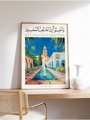 Ninastore Islami Baskılı Kur'an Posteri, Islami Dekorasyon, Botanik Sanat, Müslüman Duvar Sanatı, Orta Doğu De