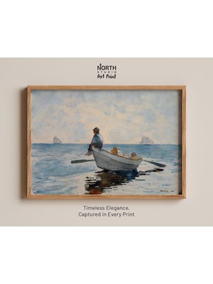 Ninastore "boy In A Dory" Baskısı, Winslow Homer Eseri, Vintage Denizcilik Tablosu, Kıyı Suluboya Posteri, Kla