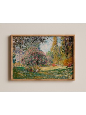 Ninastore Claude Monet - Parc Monceau Izlenimci Bahçe Manzarası Paris Park Manzarası Çiçekli Doğa Tablosu Klas