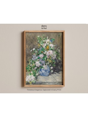 Ninastore Pierre Renoir'in Bahar Buketi Adlı Eserinin Vintage Baskısı, Duvar Sanatı, Modern Ev Dekorasyonu, Çi
