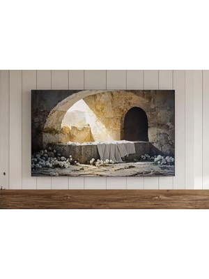 Ninastore O Dirildi Çerçeve Tv Duvar Sanatı Paskalya Dekorasyonu Samsung Duvar Kağıdı Dini Ekran Koruyucu Pask