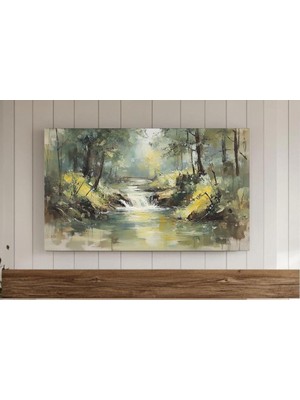Ninastore Ilkbahar Deresi Manzarası Tablosu Çerçeveli Tv Sanatı Ilkbahar Ormanı Nehir Manzarası Ekran Koruyucu