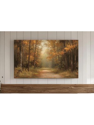 Ninastore Sonbahar Manzarası Yağlı Boya Tablo Çerçevesi Tv Sanatı Vintage Rustik Kırsal Dekorasyon Dijital San