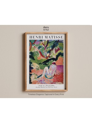 Ninastore Ahşap Baskıda Çıplak Kadın, Henri Matisse Baskısı, Renkli Fovist Resim, Soyut Orman Sanatı, 1906, Çı