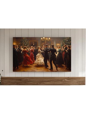 Ninastore Tv Için Çerçeve Sanatı Noel Vintage Viktorya Dönemi Noel Partisi Tablosu Noel Samsung Tv Için Dijita