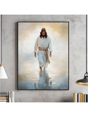 Ninastore Isa Mesih'in Su Üzerinde Yürümesi Duvar Sanatı Hristiyan Sanatı Dijital Isa Portresi "mesih'le Yürüy
