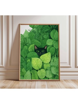 Ninastore Botanik Kedi Posteri Kedi Sanatı Baskısı Hayvan Sanatı Baskısı Duvar Sanatı Dekorasyonu Vintage Sana