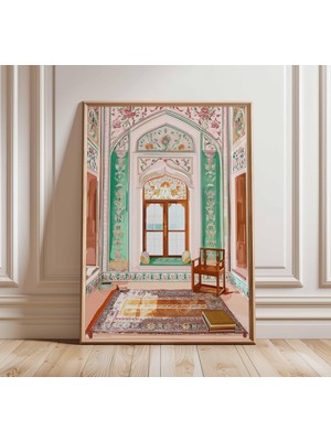 Ninastore Islami Namaz Odası Posteri, Müslüman Hediyesi, Duvar Sanatı, Islami Mimari Baskı, Orta Doğu Dekorasy